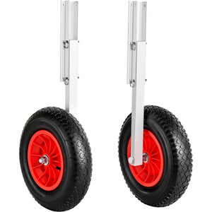 VEVOR Boat Launching Wheels, Aluminium Alloy Transom Wheel with Inflatable Rubber Tires, Folding Launch Wheels with 4 Quick Release Pin, Fit 13ft and 14.7 ft Inflatable Fishing Boat(15″)