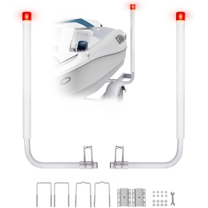 VEVOR Boat Trailer Guide, 16.7″- 60″ Adjustable Design Trailer Guide Poles, 2PCS Trailer Guide-Ons for Ski Boat, Fishing Boat or Sailboat Trailer(60″ with LED Light)