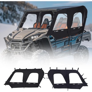 VEVOR Cab Enclosure Upper Doors, Compatible with Polaris RZR XP4 1000/Turbo 2014-2023, Soft Upper Doors, Windproof Upgraded Zipper UTV Soft Side Window Kit, Work with Side Mirrors and Windshields(Kawasaki Teryx4 2012-2022)