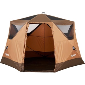 VEVOR Camping Tent, 6 Person Pop Up Instant Cabin Tent with Rainfly, Mesh Side & Top Windows, 60 Second Easy Setup, Portable Waterproof Cabin Hub Tents with Carry Bag for Family Outdoor Camping Hiking