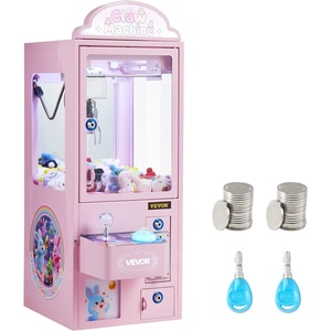 VEVOR Claw Machine, 0-3” Jaw Diameter 0-5” Jaw Lifting, Crane Prize Grabber Commercial Arcade Game Toys, Cool Fun Grab-and-Win Machine w/Light and Sound, Dispenser Vending Toy for Kids,Boys &Girls(Pink)