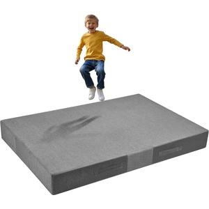 VEVOR Crash Pad for Kids Sensory with Foam Blocks and Washable Cover, Large Soft Foam Landing Zone Giant Pillow Mat, Sensory Room Equipment for Children Jumping, Relaxing & Play (5×4.5ft/5x5ft)(Gray)