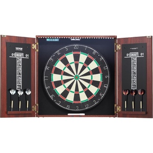VEVOR Dart Board Cabinet Set, Multiple Styles Ready-to-Play Bundle Official Size, Steel Tip Dart Hideaway Cabinet, Features Easy Assembly, Complete with All Accessories, Perfect for Cricket Games(43.3″ x 21.3″ x 4.3″)