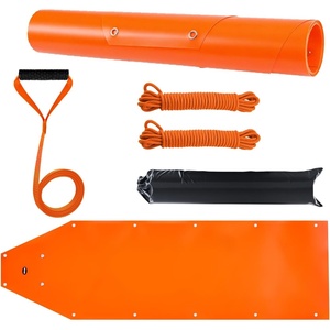 VEVOR Deer Drag Sled, 72.8 x 22.8 in, 550lbs Heavy Duty Yard Utility Sled, Tear-Resistant PE Drag Glider Mat with Ropes & Handle, Thickened Game Hauler for Firewood Ice Fishing Hauling Hunting