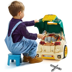 VEVOR Engine Toy, 60 Pieces, Kids Mechanic Car Repair Set with Removable Parts, Lights and Sounds, Steering Wheel and Horn, Kids Mechanic Workshop Set for Toddler Ages 3 Years and Up, Blue(Green)