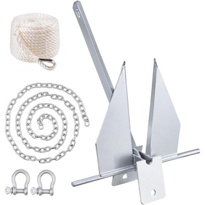 VEVOR Fluke Style Anchor Kit,Hot-Dipped Galvanized Steel Fluke Anchor with 7.9′ Chain(8.5 lbs)