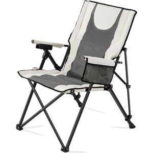 VEVOR Folding Camping Chair, 3 Reclining Positions, Outdoor High Back Camping Chair, Supports 260lbs, Full Padded Beach Chairs with Armrest & Headrest, Portable Lawn Chairs for Sports Travel, Heated