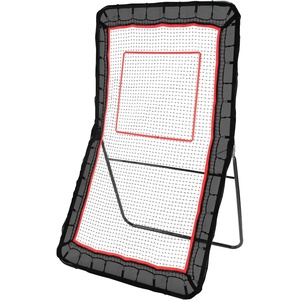 VEVOR Folding Lacrosse Rebounder for Backyard, Volleyball Bounce Back Net, Pitchback Throwback Baseball Softball Return Training Screen, Adjustable Angle Shooting Practice Training Wall(4X7FT)