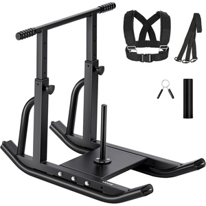 VEVOR Football Sleds and Chutes, Weight Sled, Football Training Pull Push Running Sled, Fitness Workout Sled Push Gym Equipment, Adjustable Height Handle, Compatible 1/2 in Weight Plates(T-Handle Black)