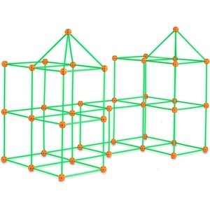 VEVOR Fort Building Kit for Kids, 140PCS Glow in The Dark STEM Building Toys, Educational Gift for 4 5 6 7 8+ Year Old Boys & Girls Indoor Outdoor Kids Fort Building Kit with 96 Rods and 44 Balls(140PCS-Green Glow)