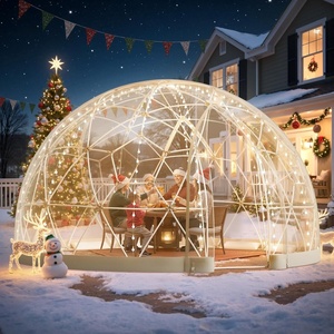 VEVOR Garden Dome Tent, 9.5 x 5.7 ft Outdoor Clear Bubble Tent for 2–4 Person, Weatherproof Geodesic Dome Greenhouse with Window, PVC Transparent(15 x 9.5 ft)
