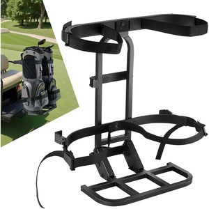 VEVOR Golf Cart Bag Holder, 30.9 x 27.8 x 16.1inch, Compatible withYamaha, EZGO, Club Car Rear Seat Grab Bar, Space-Saving Carbon Steel Bag Holder Bracket, No-Drilling Installation, Black