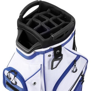 VEVOR Golf Cart Bag, Top Divider Organizer, Upgrated Golf Club Bag with Shoulder Straps, Support Legs, Rain Hood, Storage Pockets, Lightweight Polyester for Men & Women(Blue)
