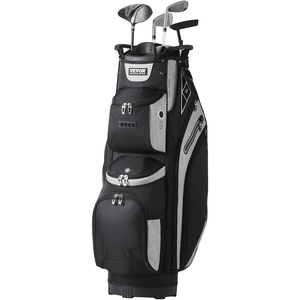 VEVOR Golf Cart Bag with 14 Way Organizer Divider Top, Premium Cart Bag with Stand, Durable Golf Bags with Handles & Dust Cover & Detachable Dual Strap for Men & Women(Black+Light gray)