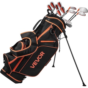 VEVOR Golf Club Set, 12 Pieces Golf Club Complete Set Right Handed with 460CC #1 Driver, #3 & 5 Fairway Wood, #4 Hybrid, #5/#6/#7/#8/#9/#PW/#SW Irons, L-Shaped Putter, Golf Stand Bag(Golfset Orange)