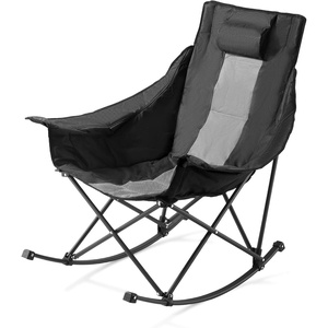 VEVOR Heated Camping Chair, 3 Heating Settings, Large-Sized Padded Folding Rocker, Heavy Duty Outdoor Lawn Chairs with Pocket, Support 225lbs, Portable Heated Chair for Sports Winter Use(Standard)