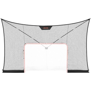 VEVOR Hockey Net Backstop, 12×7 ft Durable Hockey Goal Backstop Net with Extended Coverage, Lightweight and Portable Backyard Training Equipment, Easy Assembly, for Youth Adult (NET ONLY)