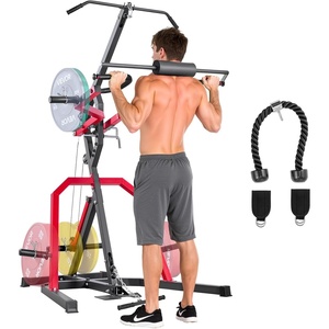 VEVOR Home Gym Equipment, Leverage Gym with 2:1 Ratio LAT Low Row System, Strength Training Machine for Squats Deadlifts Bench Press Bicep Curls, Home Gym Machine, Adjustable Full Body Workout Station