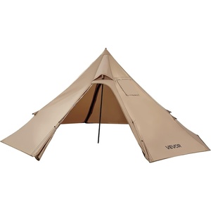 VEVOR Hot Tent, Camping Tipi Hot Tents with Stove Jack, Portable Winter Camping Tents with Snow Skirt, Easy Setup, Waterproof 4 Season Shelter Tents for Fishing Backpacking(2 Persons)