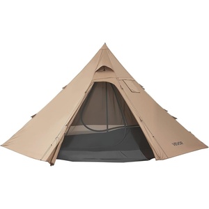 VEVOR Hot Tent, Camping Tipi Hot Tents with Stove Jack, Portable Winter Camping Tents with Snow Skirt, Easy Setup, Waterproof 4 Season Shelter Tents for Fishing Backpacking(2-4 Persons+inner Tent)