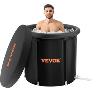 VEVOR Ice Bath Tub XL, Cold Water Therapy Plunge Tub for Athletes, Portable Outdoor Ice Barrel Plunge Pool for Recovery (Black, 105 Gal)(XXL-116 Gal)