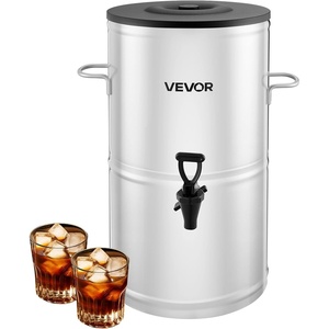 VEVOR Ice Tea Dispenser, 4 Gal/15L 304 Stainless Steel Beverage Dispenser with Spigot & Handle, Suitable for Hot and Cold Drinks, for Iced Tea Coffee Water in Cafes & Restaurants