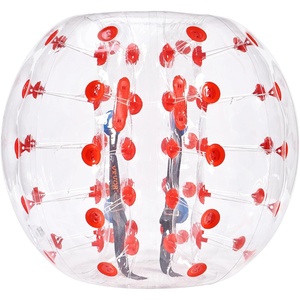 VEVOR Inflatable Bumper Ball, 4FT/5FT Body Sumo Zorb Balls for Teen, 0.8mm Thick PVC Human Hamster Bubble Balls for Outdoor Team Gaming Play, Bumper Bopper Toys for Garden, Yard, Park(4FT Red Dot)