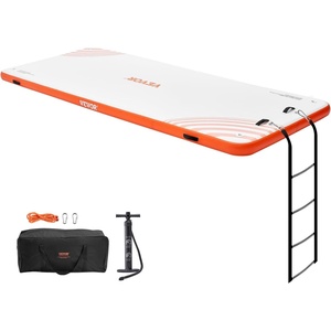 VEVOR Inflatable Floating Dock, Inflatable Dock Platform, Non-Slip Air Dock Platform with Portable Carrying Bag & Detachable Ladder, Floating Platform Island Raft for Pool Beach Ocean(15 x 6 FT)