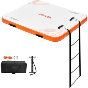 VEVOR Inflatable Floating Dock, Inflatable Dock Platform, Non-Slip Air Dock Platform with Portable Carrying Bag & Detachable Ladder, Floating Platform Island Raft for Pool Beach Ocean(6 x 5 FT)