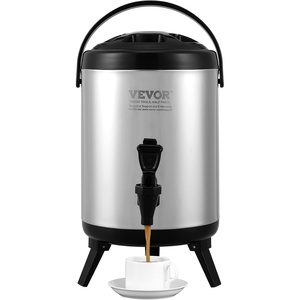 VEVOR Insulated Drink Dispenser, 1.5 Gal 6L, Stainless Steel, Thermal Beverage Server with Spigot, Suitable for Hot/Cold Drinks, Ideal for Tea, Coffee, Water in Cafes & Restaurants(6L)