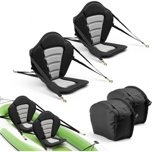 VEVOR Kayak Seat, Universal Paddle Board Seat with Adjustable Back Support, Multiple Thickness Options (0.5” to 2.6”), Soft Padded Cushion & Storage Bag for SUP, Canoe, Fishing Boat, Inflatable Kayak(2 Pack)