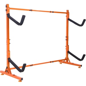 VEVOR Kayak Storage Rack for 6 Kayaks, Holds 400 lbs, Heavy Duty Freestanding Stand for Indoor Outdoor Garage Shed Dock, Storage Rack Stand Holder for Canoe, Small Boat, SUP, Surfboard & Paddleboard(Freestanding-2 Kayaks-Orange-Updated)