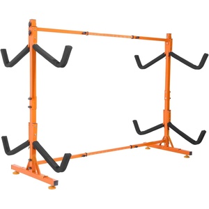 VEVOR Kayak Storage Rack for 6 Kayaks, Holds 400 lbs, Heavy Duty Freestanding Stand for Indoor Outdoor Garage Shed Dock, Storage Rack Stand Holder for Canoe, Small Boat, SUP, Surfboard & Paddleboard(Freestanding-4 Kayaks-Orange-Updated)
