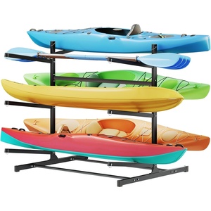 VEVOR Kayak Storage Rack for 6 Kayaks, Holds 400 lbs, Heavy Duty Freestanding Stand for Indoor Outdoor Garage Shed Dock, Storage Rack Stand Holder for Canoe, Small Boat, SUP, Surfboard & Paddleboard(Stand-6 Kayaks-Black)