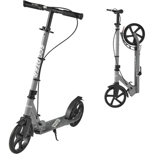VEVOR Kick Scooter for Kids Ages 8+, Teens & Adults, 2-Wheel Toddler Scooter with Adjustable Height Handlebar, Wide Anti-Slip Deck, Foldable Lightweight Frame for Boys & Girls up to 220 lbs, Gray