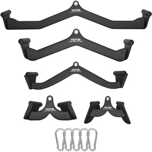 VEVOR LAT Pulldown Attachments, Cable Machine Rowing T-bar V-bar Tricep Pull Down Bar, Back Strength Training Rubber Coated Handle Grip, Bicep Curl Tricep LAT Pulldown Bar for Home Gym Fitness(5PCS B)