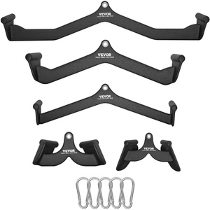 VEVOR LAT Pulldown Attachments, Cable Machine Rowing T-bar V-bar Tricep Pull Down Bar, Back Strength Training Rubber Coated Handle Grip, Bicep Curl Tricep LAT Pulldown Bar for Home Gym Fitness(5PCS A)