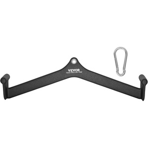 VEVOR LAT Pulldown Attachments, Cable Machine Rowing T-bar V-bar Tricep Pull Down Bar, Back Strength Training Rubber Coated Handle Grip, Bicep Curl Tricep LAT Pulldown Bar for Home Gym Fitness(23×5.5×6.7″)