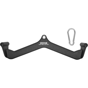 VEVOR LAT Pulldown Attachments, Cable Machine Rowing T-bar V-bar Tricep Pull Down Bar, Back Strength Training Rubber Coated Handle Grip, Bicep Curl Tricep LAT Pulldown Bar for Home Gym Fitness(23×4.5×6.7″)