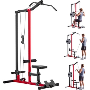 VEVOR LAT Pulldown Attachments, Cable Machine Rowing T-bar V-bar Tricep Pull Down Bar, Back Strength Training Rubber Coated Handle Grip, Bicep Curl Tricep LAT Pulldown Bar for Home Gym Fitness(2-in-1 LAT Pulldown)