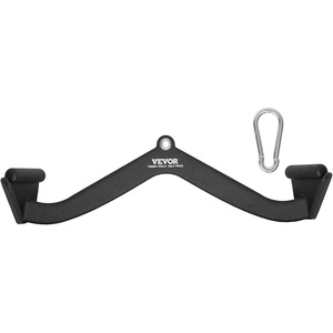 VEVOR LAT Pulldown Attachments, Cable Machine Rowing T-bar V-bar Tricep Pull Down Bar, Back Strength Training Rubber Coated Handle Grip, Bicep Curl Tricep LAT Pulldown Bar for Home Gym Fitness(24×5.5×6.7″)