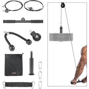 VEVOR LAT Pulldown Attachments, Cable Machine Rowing T-bar V-bar Tricep Pull Down Bar, Back Strength Training Rubber Coated Handle Grip, Bicep Curl Tricep LAT Pulldown Bar for Home Gym Fitness(Set with 1 Bar)