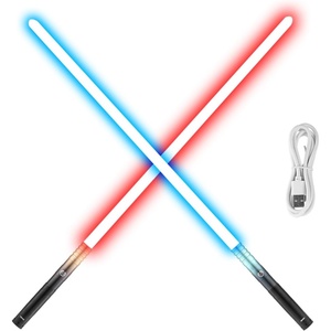 VEVOR Light Sword, 40″ Light up Sword with 12 RGB Colors, Mute Mode and Realistic Handle, Rechargeable Light Up Toy for Adults and Kids, Christmas Day, Halloween Cosplay, Birthday, Black(39 inch – 2 IN 1)