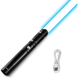 VEVOR Light Sword, 40″ Light up Sword with 12 RGB Colors, Mute Mode and Realistic Handle, Rechargeable Light Up Toy for Adults and Kids, Christmas Day, Halloween Cosplay, Birthday, Black(40 inch – Single)