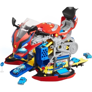VEVOR Motorcycle Engine Toy, 25 Pieces, Motorcycle Mechanic Toy with Removable Parts, Lights & Sounds, Simulated Riding & Track Racing, Kids Mechanic Workshop Set for Toddler 3 Years and Up, Red(Red)