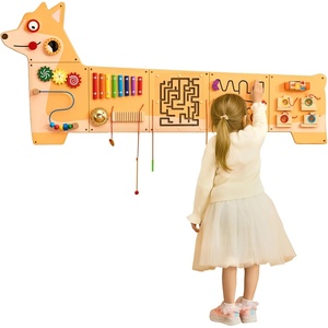 VEVOR Orca Activity Busy Board Wall, 12 Activities Board, Montessori Sensory Wall Panel for Kids 3-12 Years, Sensory Activity Panel, Ideal for Toddler Playroom Nursery Classroom(Dog)