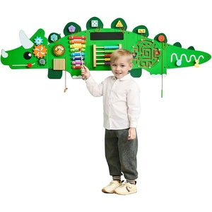 VEVOR Orca Activity Busy Board Wall, 12 Activities Board, Montessori Sensory Wall Panel for Kids 3-12 Years, Sensory Activity Panel, Ideal for Toddler Playroom Nursery Classroom(Dinosaur)