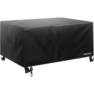 VEVOR Patio Furniture Cover, 420D Heavy Duty Waterproof Outdoor Dining Table and Chairs Cover, Large Rectangular Patio Table Covers with Air Vent for All Weather, 98L x 78W x 32H inch, Black(126L x 126W x 32H)