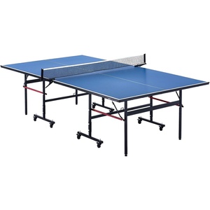 VEVOR Ping Pong Table, Professional Table Tennis Game, Indoor MDF Portable Table Tennis Table, Foldable Ping Pong Table with Quick Clamp Net and Lockable Wheel, 10 Minute Easy Assembly, 12mm Tabletops