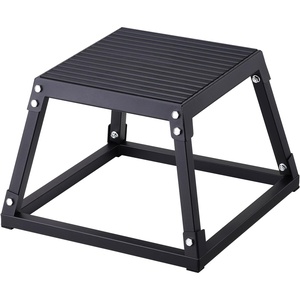 VEVOR Plyometric Jump Box, 18 Inch Plyo Box, Steel Plyometric Platform and Jumping Agility Box, Anti-Slip Fitness Exercise Step Up Box for Home Gym Training, Conditioning Strength Training(Black)